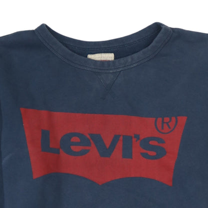 Additional view of Levi's boys’ blue pullover fleece sweatshirt, size 16, years logo design