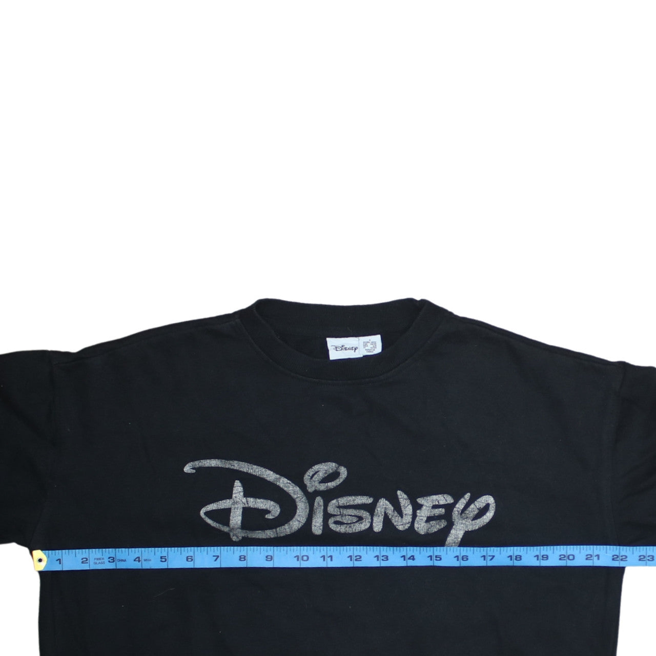 Disney Women's Black Glitter Logo Pullover Sweatshirt Size 10/12