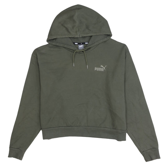 Puma Womens Green Pullover Hoodie Size L Relaxed Fit Sweatshirt