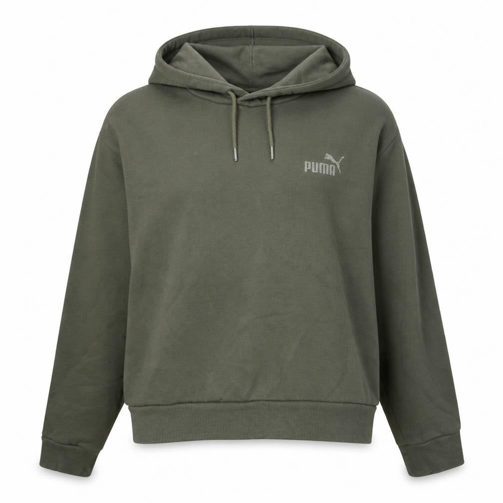 Puma Womens Green Pullover Hoodie Size L Relaxed Fit Sweatshirt