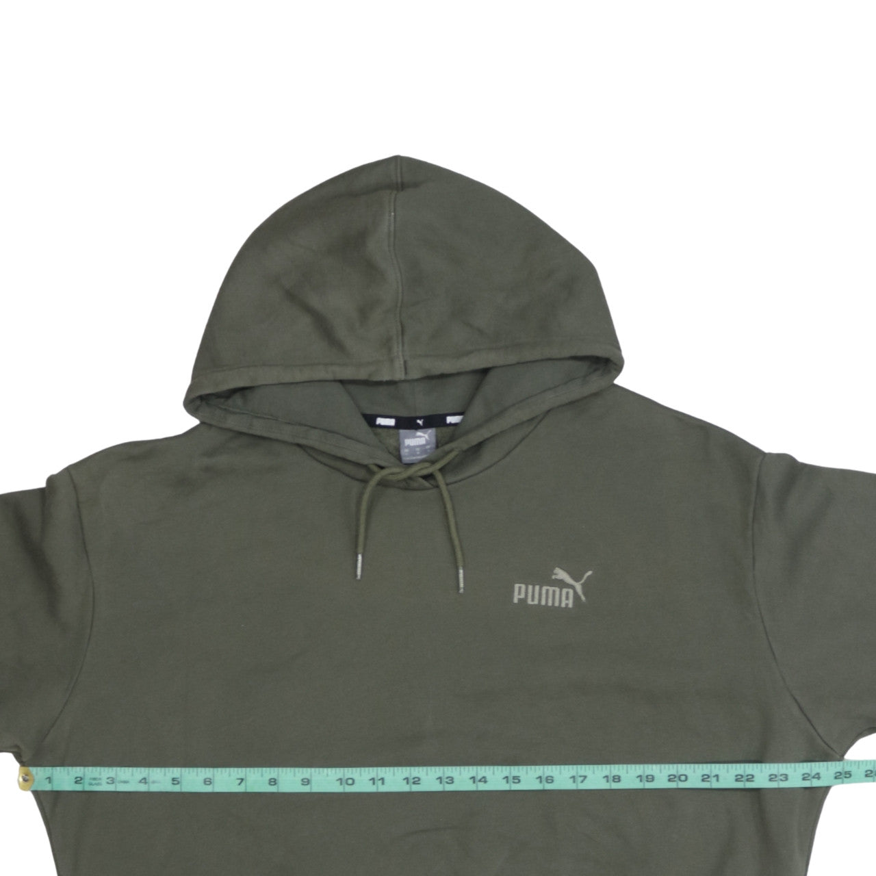 Puma Womens Green Pullover Hoodie Size L Relaxed Fit Sweatshirt