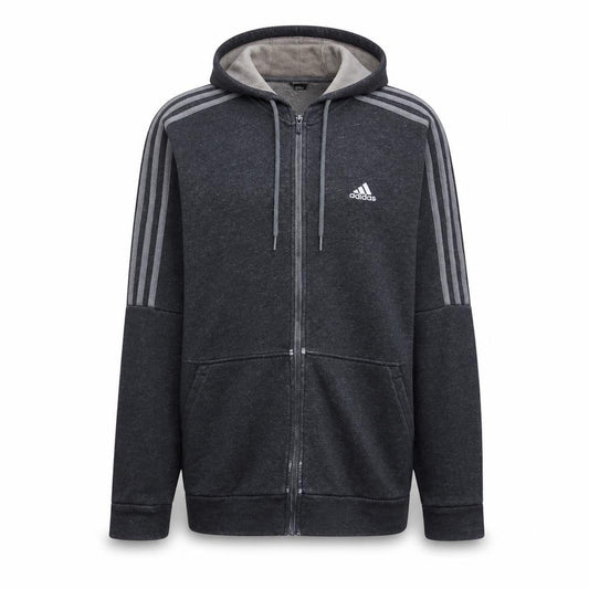 Adidas Men's Grey Full Zip Hooded Sweatshirt Medium Sports Fleece