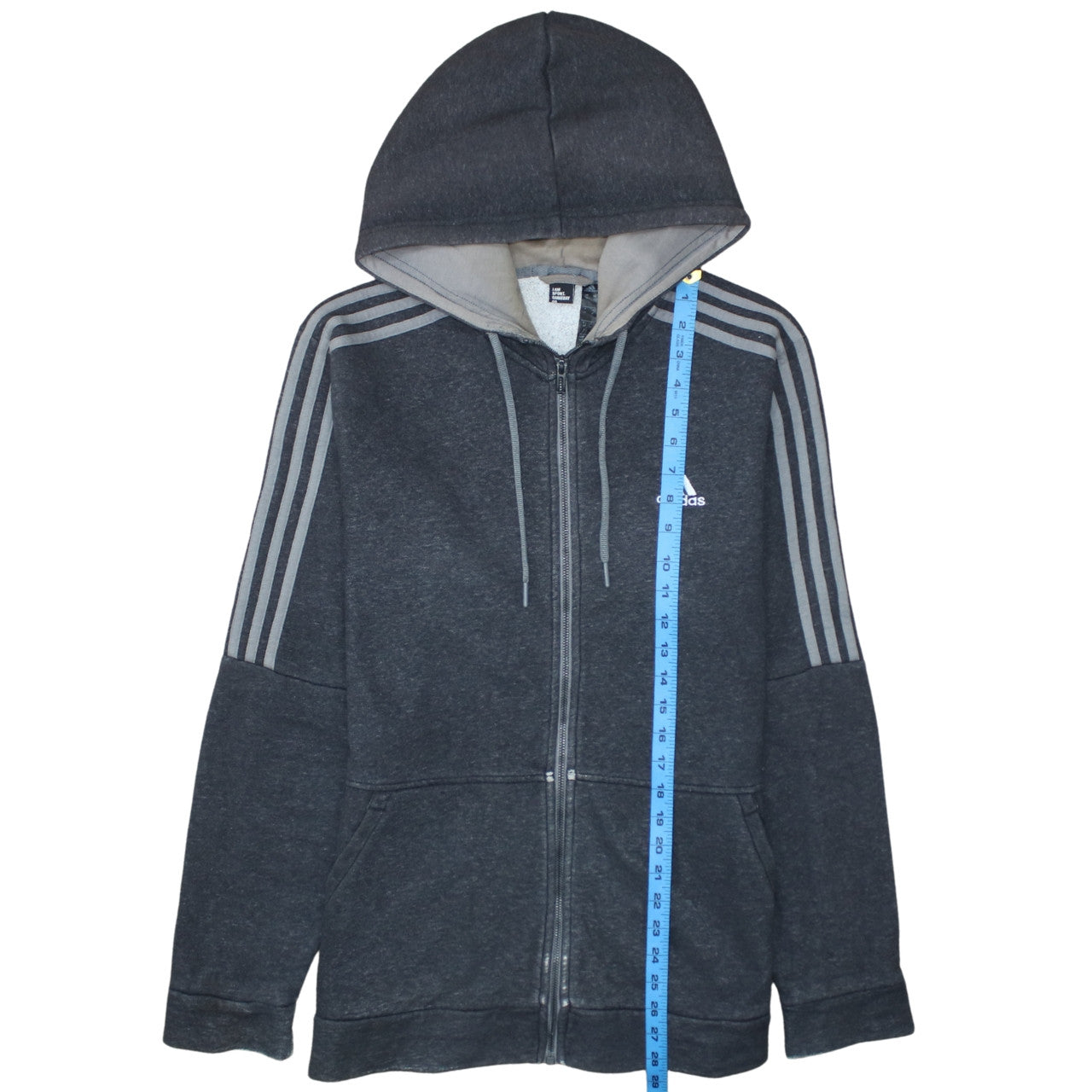 Adidas Men's Grey Full Zip Hooded Sweatshirt Medium Sports Fleece