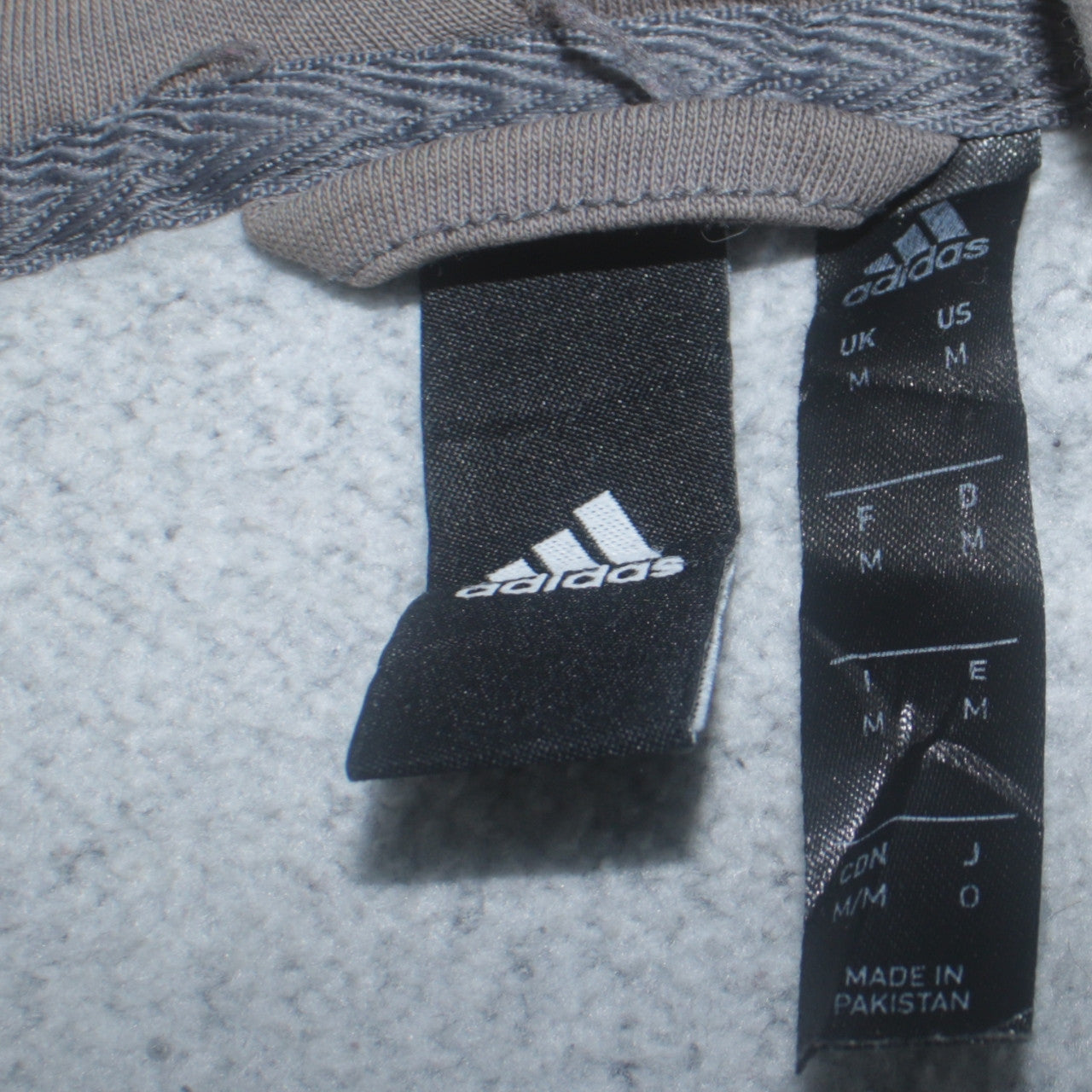 Adidas Men's Grey Full Zip Hooded Sweatshirt Medium Sports Fleece