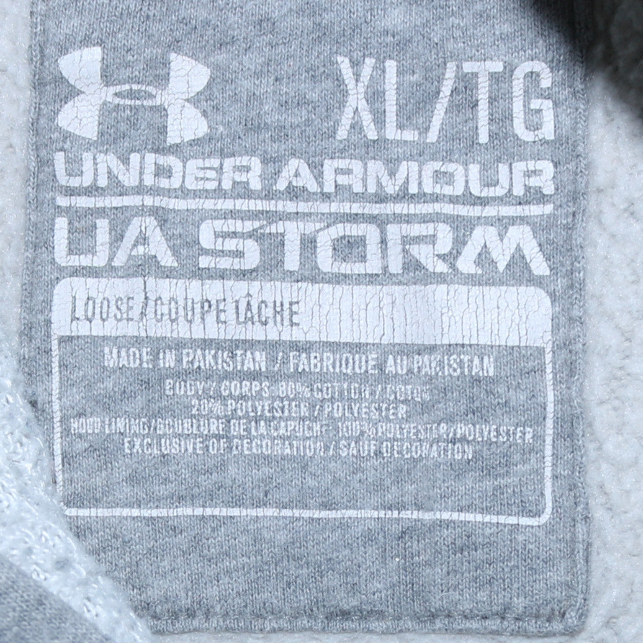 Under Armour Men's Grey XL Pullover Hoodie Sports Logo Fleece