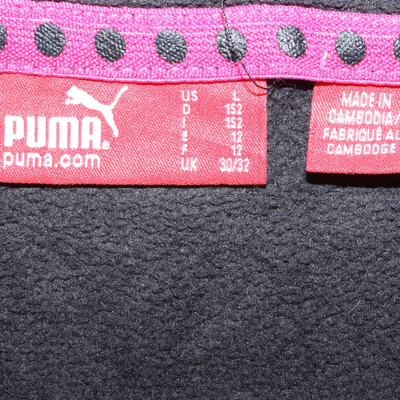 Puma Girls Black Full Zip Fleece Sweatshirt Size 12 L 152
