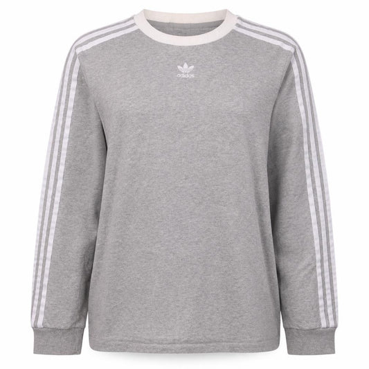 Adidas Women Grey Crew Neck Long Sleeve Pullover Sweatshirt Size 10