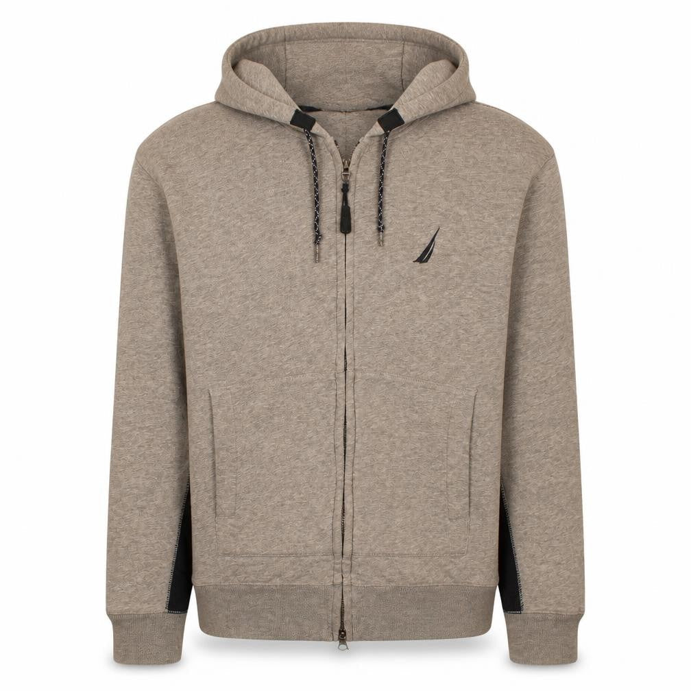 Nautica Men's Beige Full Zip Hoodie XS Regular Fit