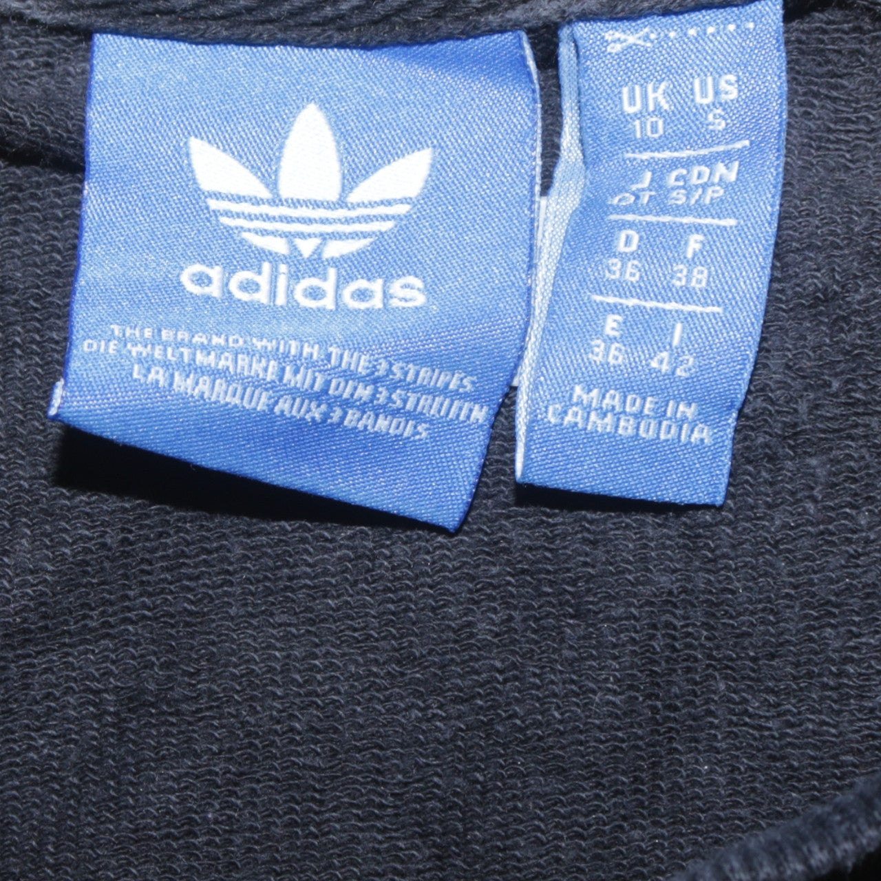 Adidas Womens Black Sweatshirt UK 10 Crew Neck Pullover Logo Print