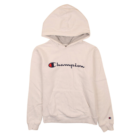 Champion Boys White XL Pullover Hoodie with Logo Graphic Print