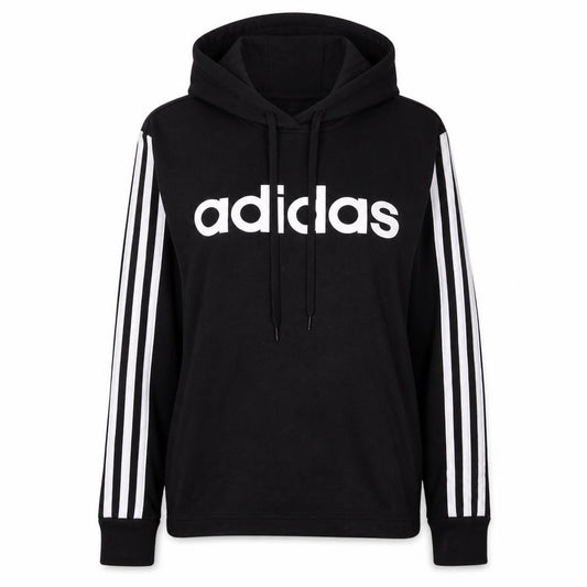Adidas Womens Black Hoodie Size 12-14 Pullover Logo Sportswear