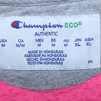 Close-up detail of Champion women’s pink full zip hoodie medium