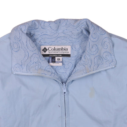 Brand and care label for Columbia Women Blue XL Interchange Full Zip Polyester Activewear Jacket