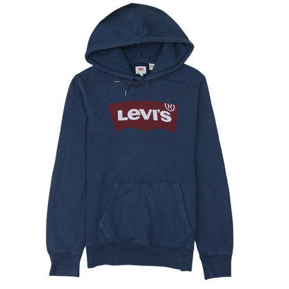 Additional front view of Levi's Men's Blue Pullover Hoodie S Logo Graphic Fleece Sweatshirt