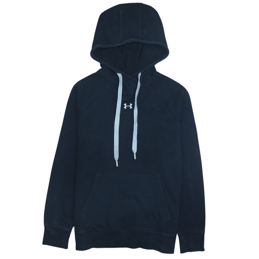 Under Armour Men Blue Pullover Hoodie Size S Relaxed Fleece Sweatshirt