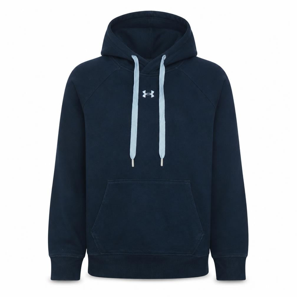 Under Armour Men Blue Pullover Hoodie Size S Relaxed Fleece Sweatshirt