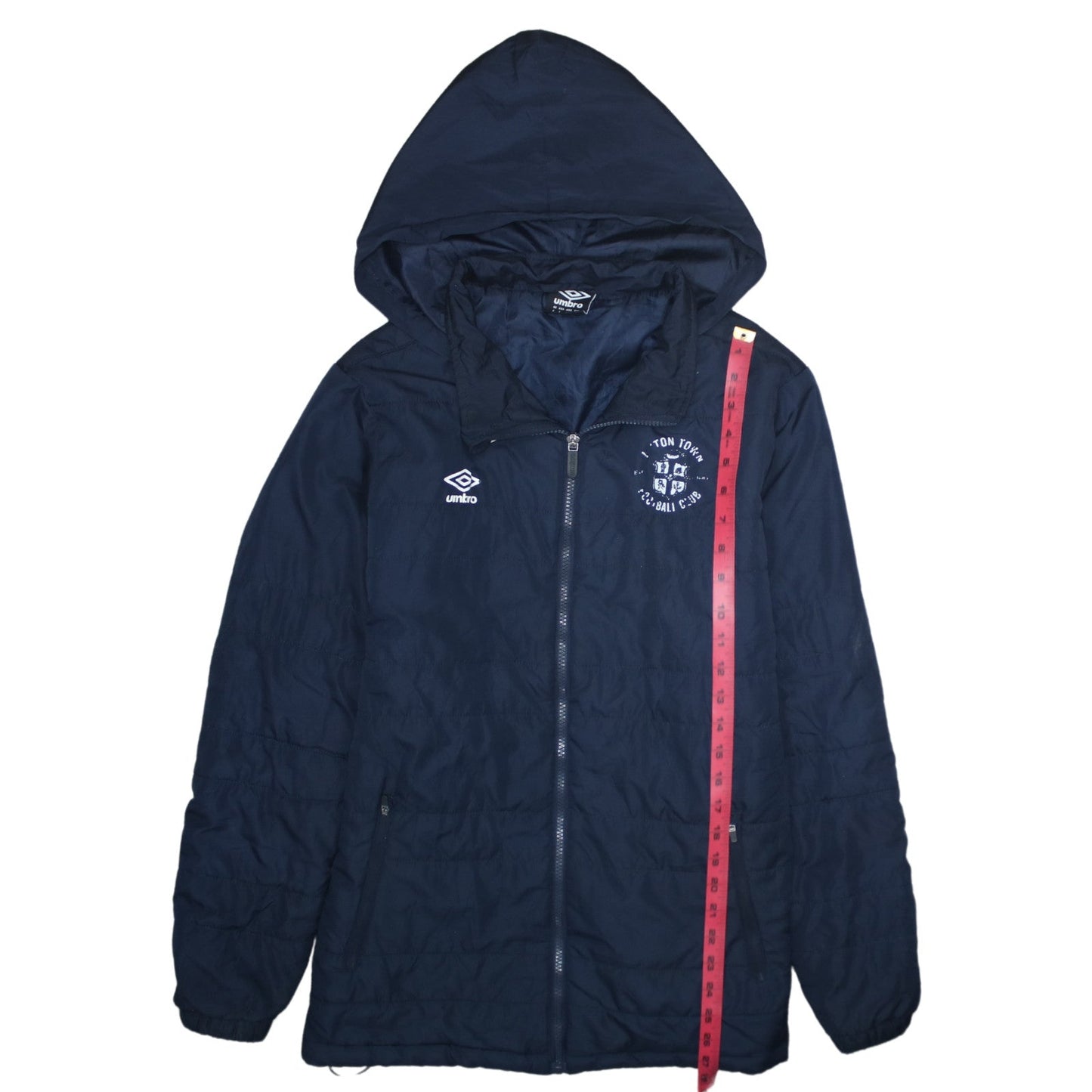 Umbro Men's Blue Hooded Puffer Jacket Size S Football Casual
