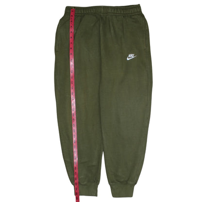 Close-up detail of Nike Men's Green Jogger Sweatpants Small Regular Fit