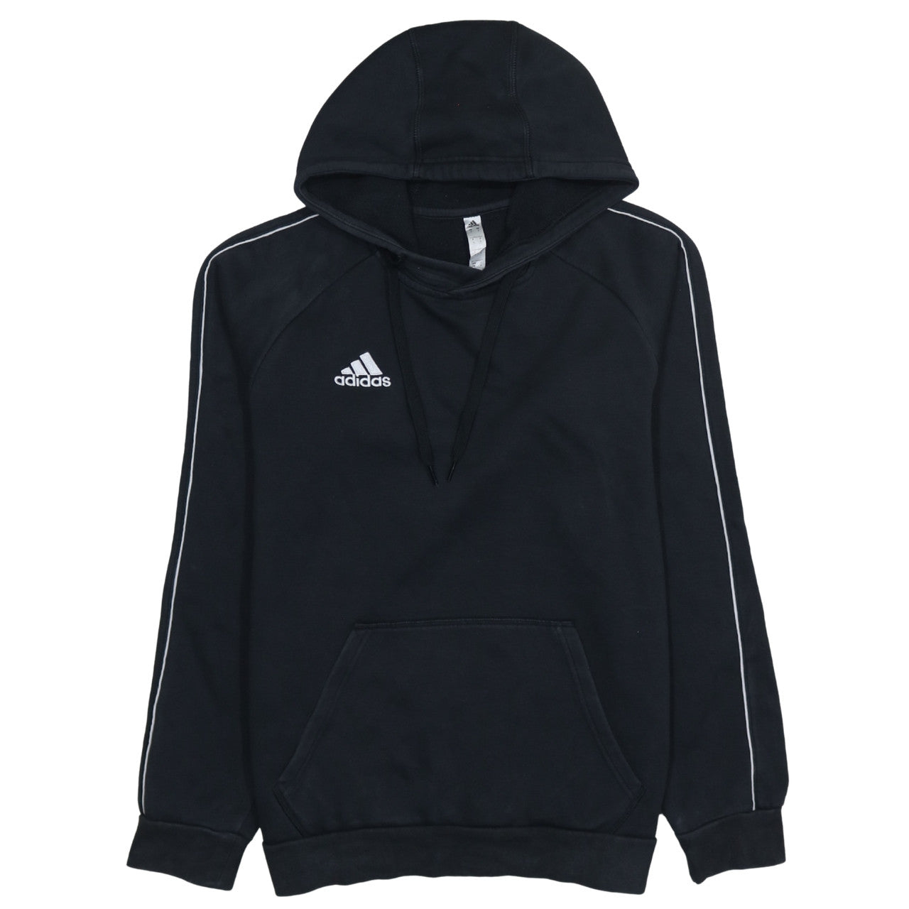 Adidas Mens Black Small Pullover Hoodie with Logo and Drawstring