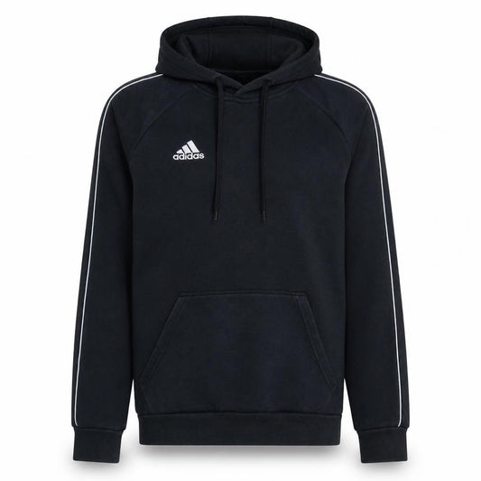 Adidas Mens Black Small Pullover Hoodie with Logo and Drawstring