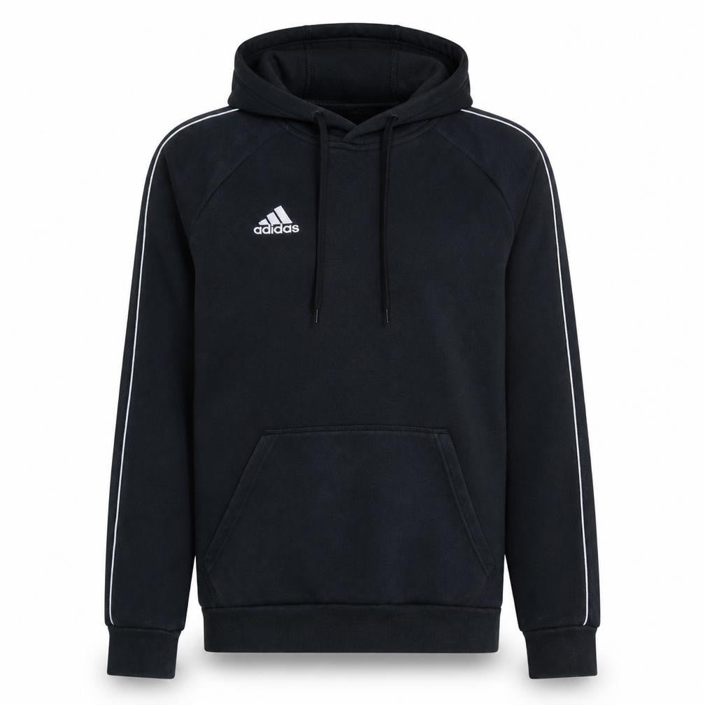 Adidas Mens Black Small Pullover Hoodie with Logo and Drawstring
