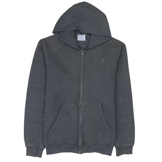 Champion Men’s Grey Full Zip Hoodie 2XL Fleece Logo Sweatshirt