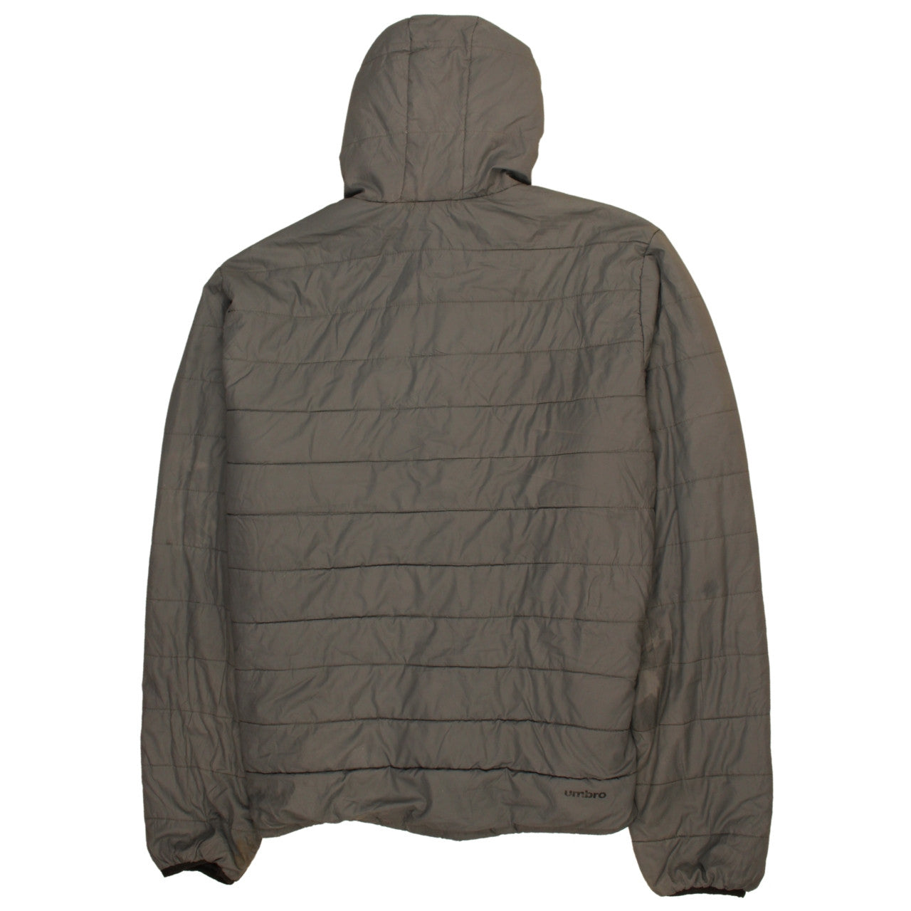 Umbro Men’s Grey 2XL Hooded Puffer Jacket Full Zip Quilted Coat