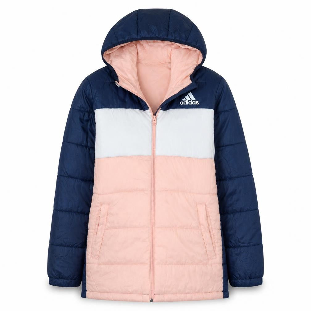 Adidas Girls Multicoloured Puffer Jacket Hooded Winter Coat 13-14 Years