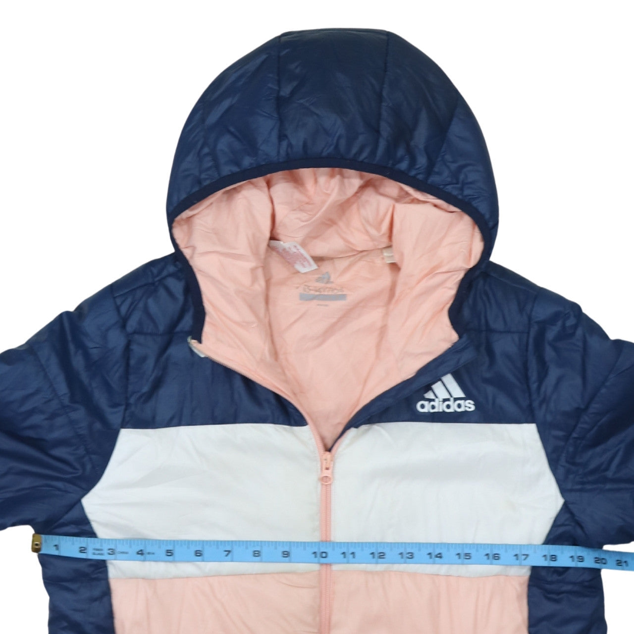 Adidas Girls Multicoloured Puffer Jacket Hooded Winter Coat 13-14 Years