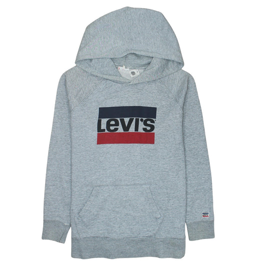 Levi's Mens Grey Hoodie L Pullover Graphic Logo Cotton Blend