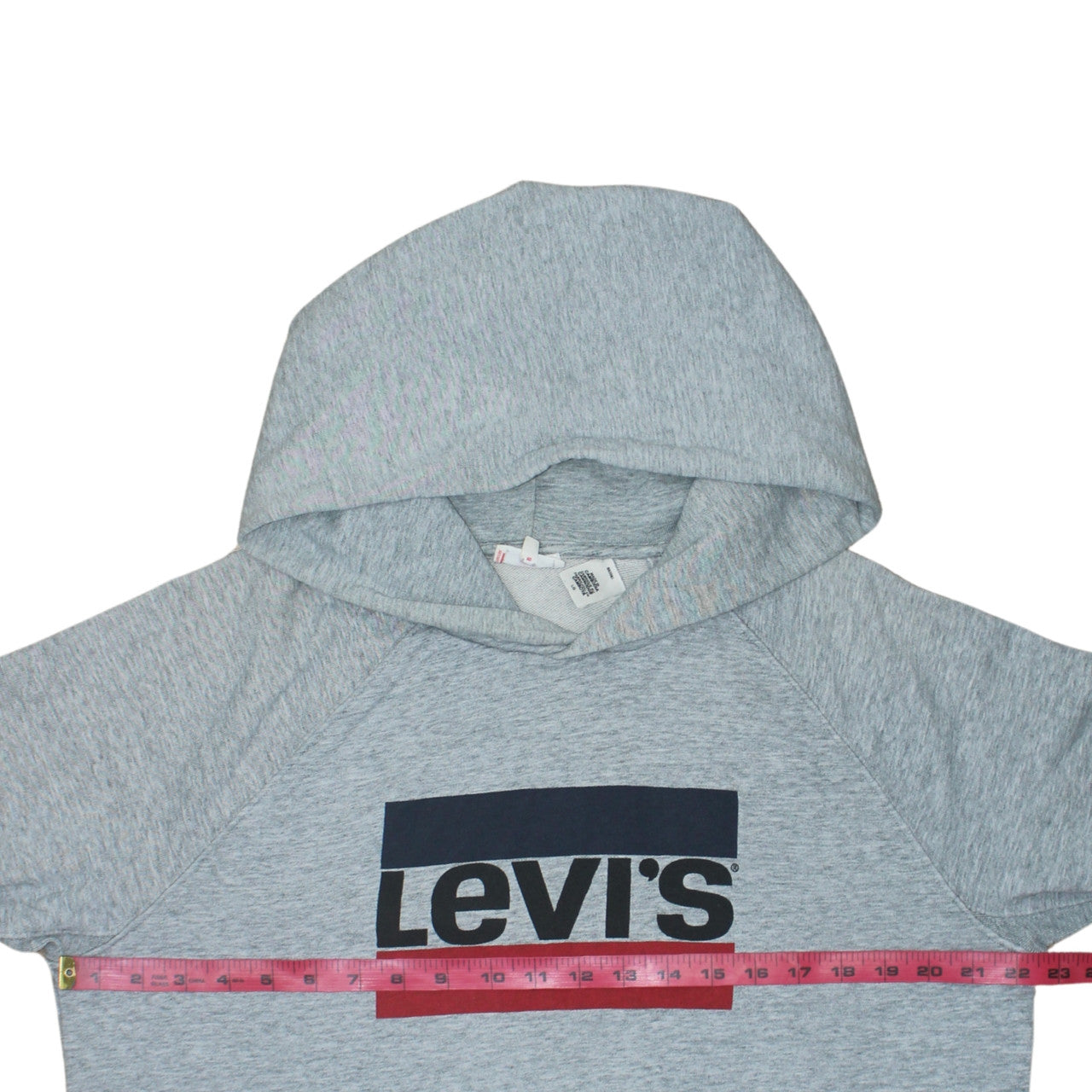 Levi's Mens Grey Hoodie L Pullover Graphic Logo Cotton Blend