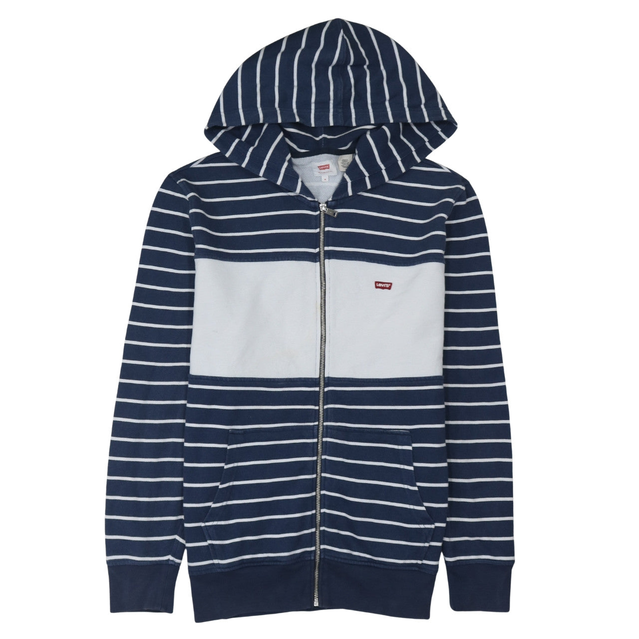 Levi's Men's Blue Striped Full Zip Hoodie Size M