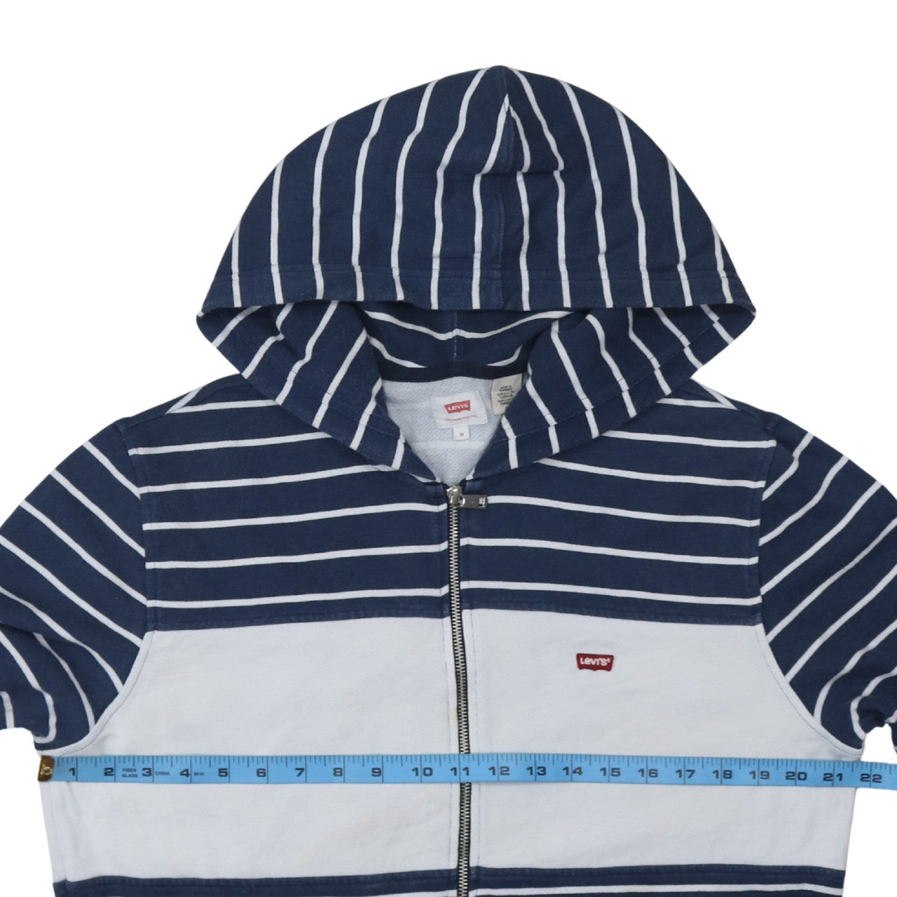 Levi's Men's Blue Striped Full Zip Hoodie Size M