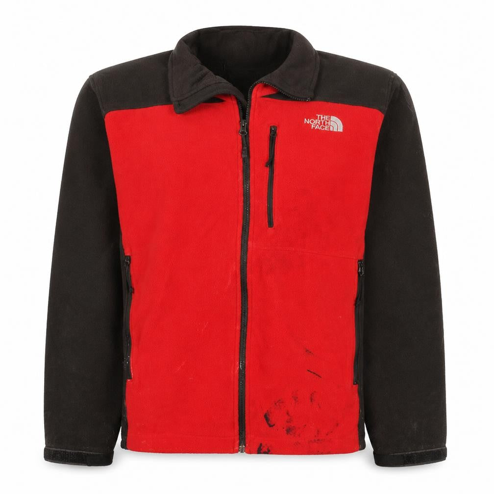 The North Face Mens Red Black Fleece Jacket Size S Outdoor Hiking
