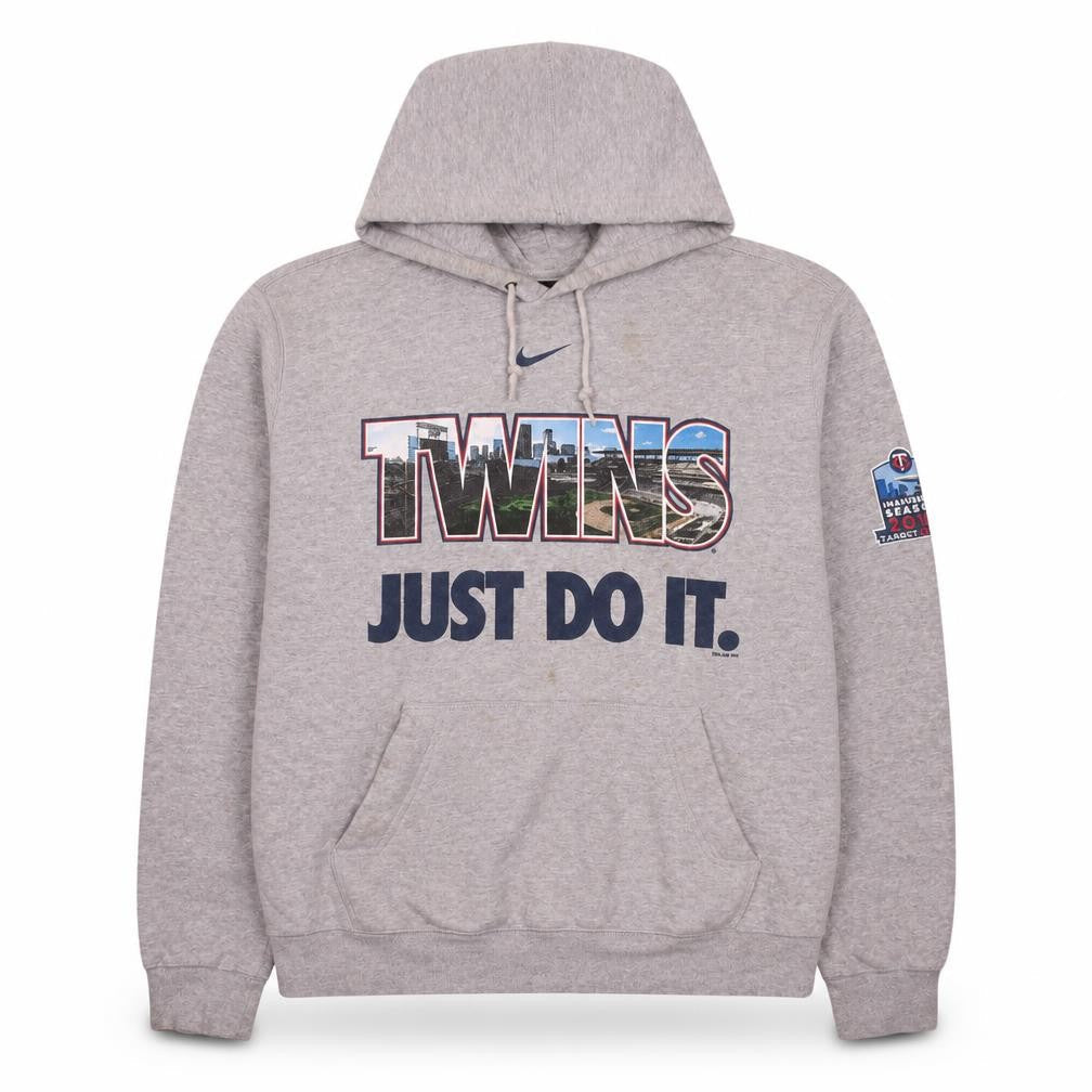 Nike Mens Grey XL Pullover Hoodie Twins Just Do It Sports Fleece