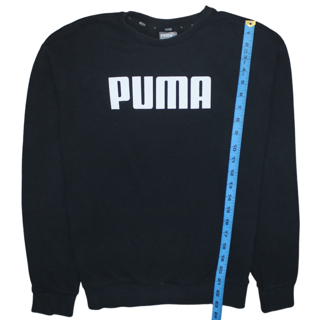 Puma Womens Black Size 10 Pullover Sweatshirt Crew Neck Logo Jumper