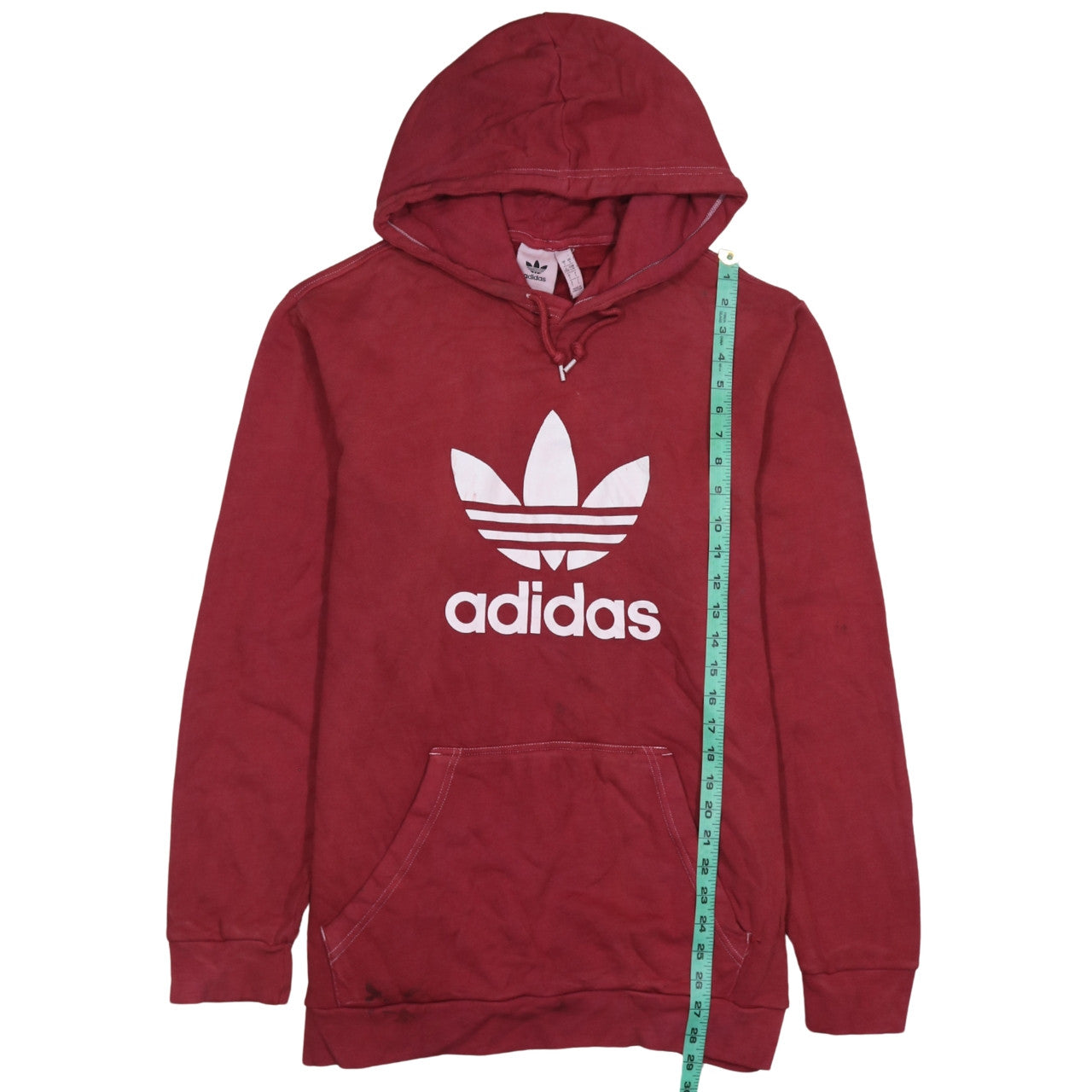 Adidas Men's Red Trefoil Logo Pullover Hoodie Size L