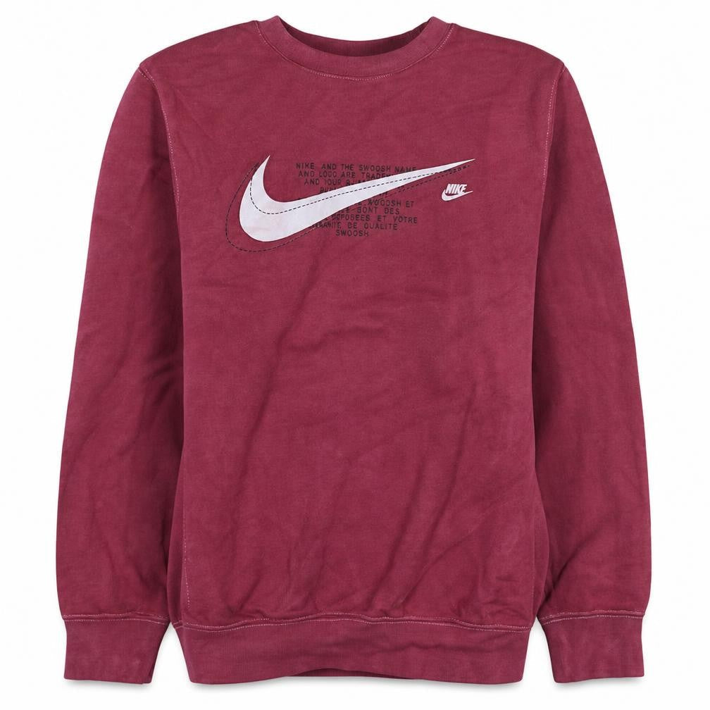 Nike Womens Burgundy XS Pullover Crew Neck Sweatshirt Cotton Blend