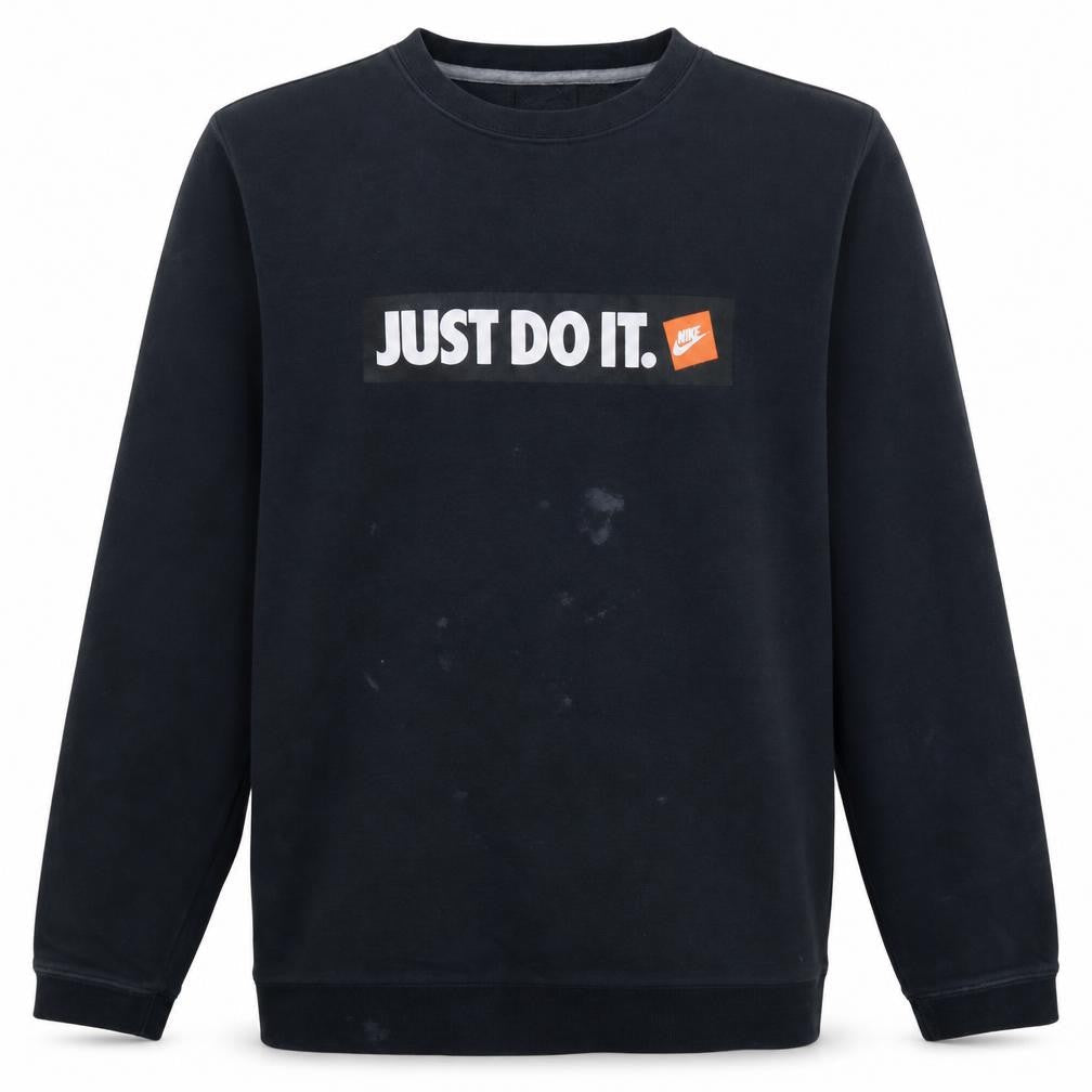 Nike Men's Black 'Just Do It' Logo Crew Neck Sweatshirt L