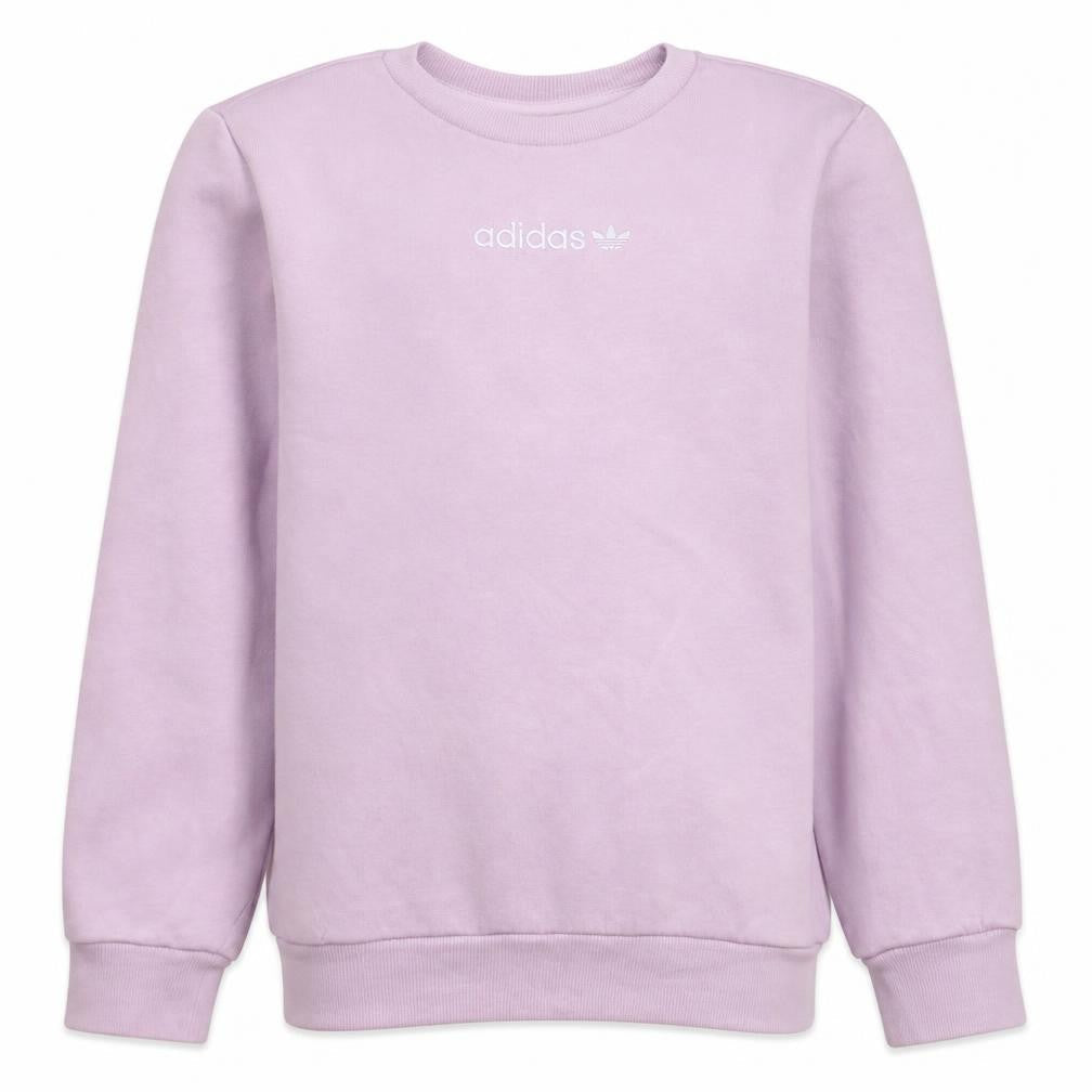 Adidas Girls Pink Logo Crew Neck Fleece Sweatshirt 13-14 Years