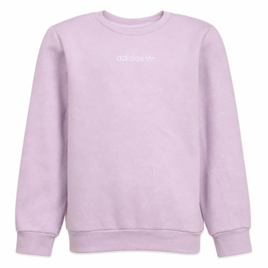 Adidas Girls Pink Logo Crew Neck Fleece Sweatshirt 13-14 Years