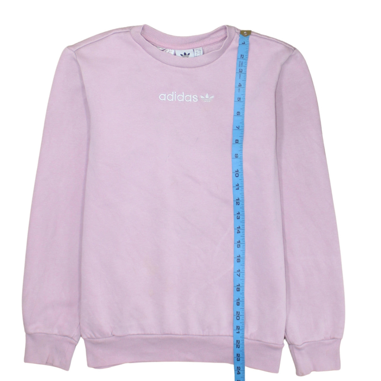 Adidas Girls Pink Logo Crew Neck Fleece Sweatshirt 13-14 Years