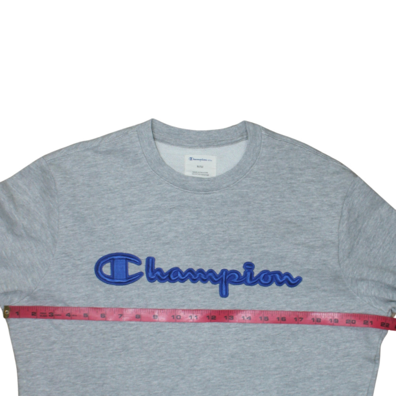 Champion Men's Grey Embroidered Logo Pullover Sweatshirt Size M