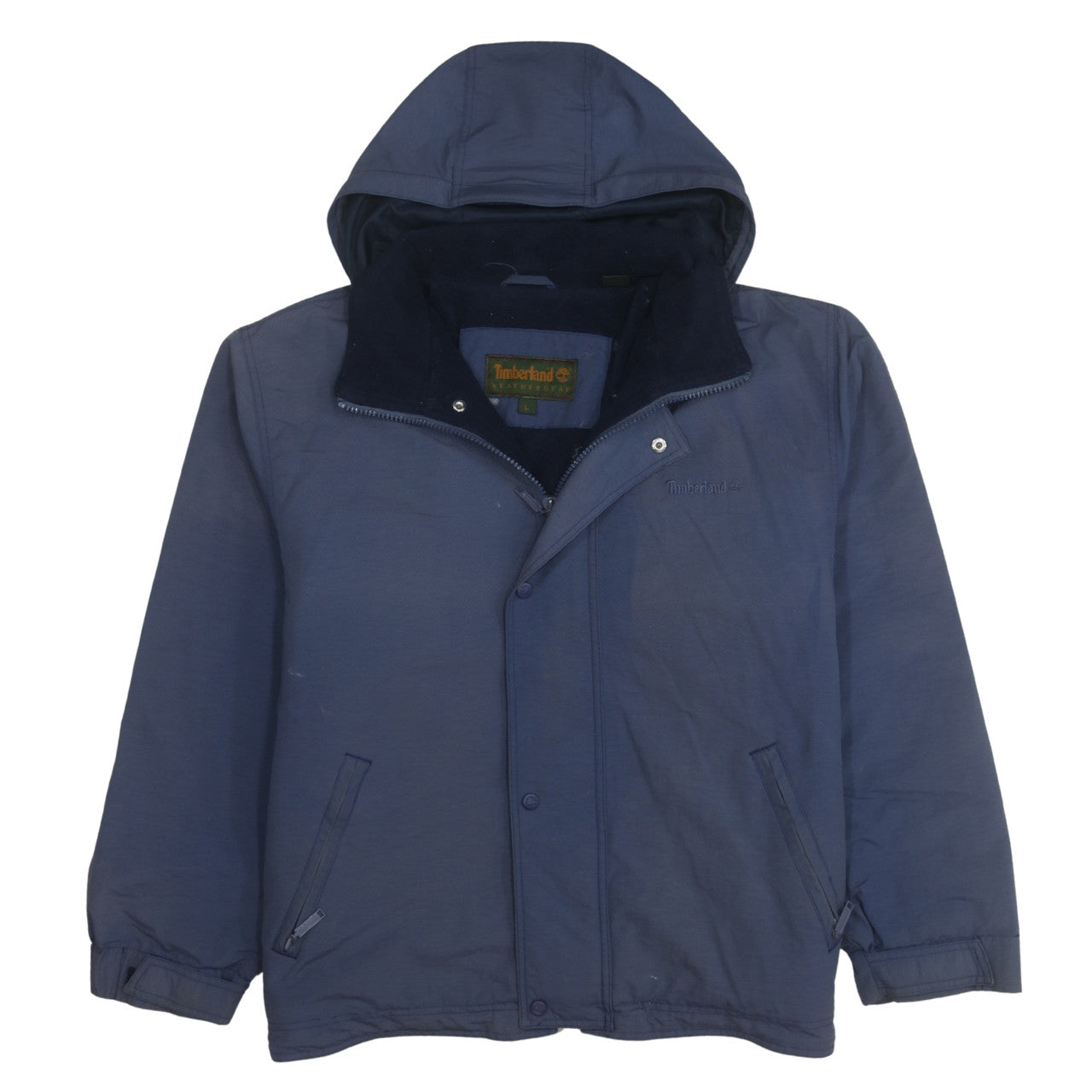 Timberland Men’s Blue L Parka Jacket Hooded Weathergear Outdoor
