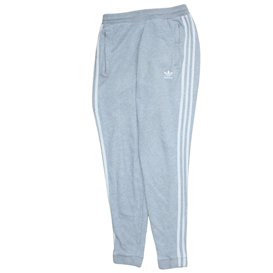 Adidas Men Grey XS Jogger Sweatpants with Logo and Stripes