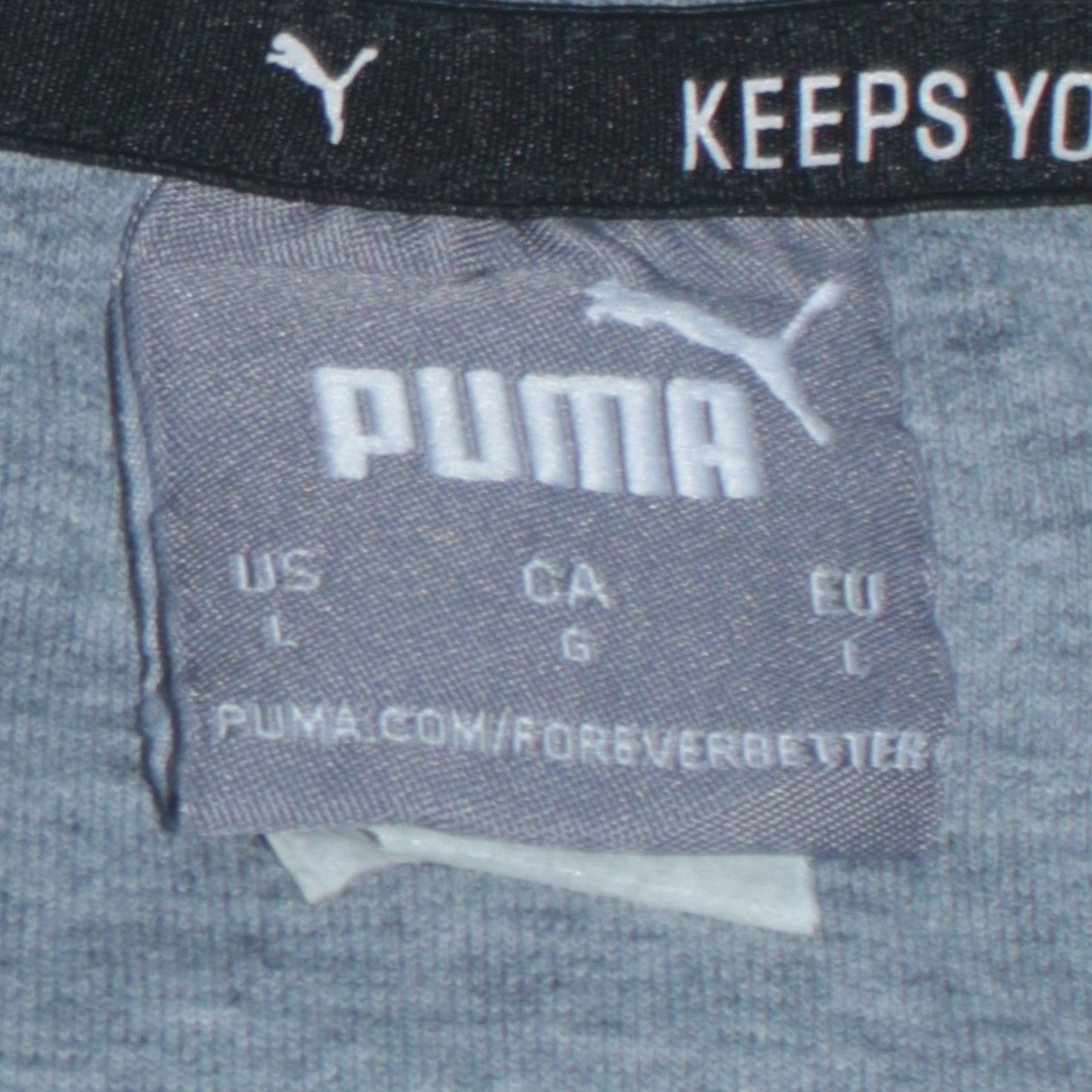 Puma Mens Grey Black Long Sleeve Crew Neck Sports Sweatshirt L