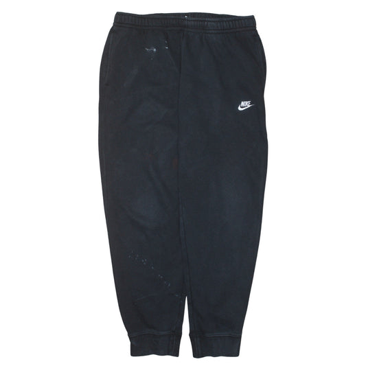 Nike Men's Black Fleece Joggers L Regular Fit Elastic Waist