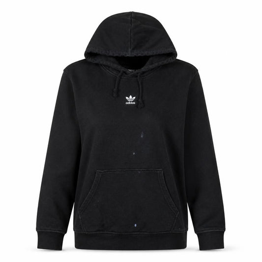 Adidas Womens Black Hoodie Size 10 Pullover Casual Cotton Sweatshirt