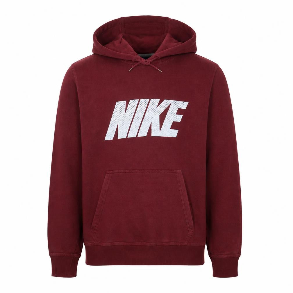 Nike Men's Red Pullover Hoodie M Regular Fit Fleece Sweatshirt