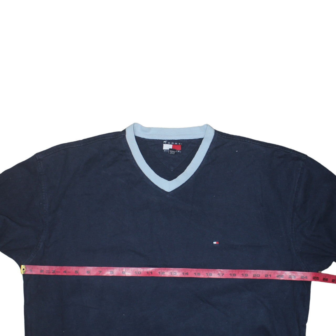 Tommy Hilfiger Men's Blue V-Neck Long Sleeve Cotton Sweatshirt 2XL